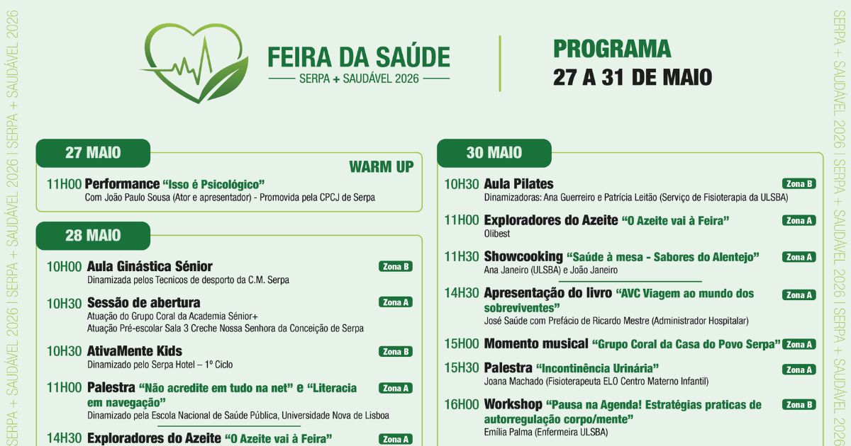 Serpa recebe primeira edição da Feira da Saúde “Serpa + Saudável”