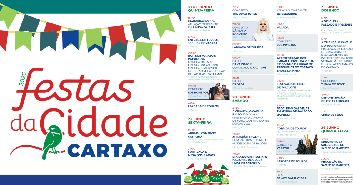 Festas da Cidade do Cartaxo celebram tradições ribatejanas até 24 de junho